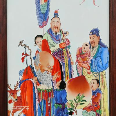 TRANH SỨ KHUNG GỖ - PHÚC LỘC THỌ TOÀN